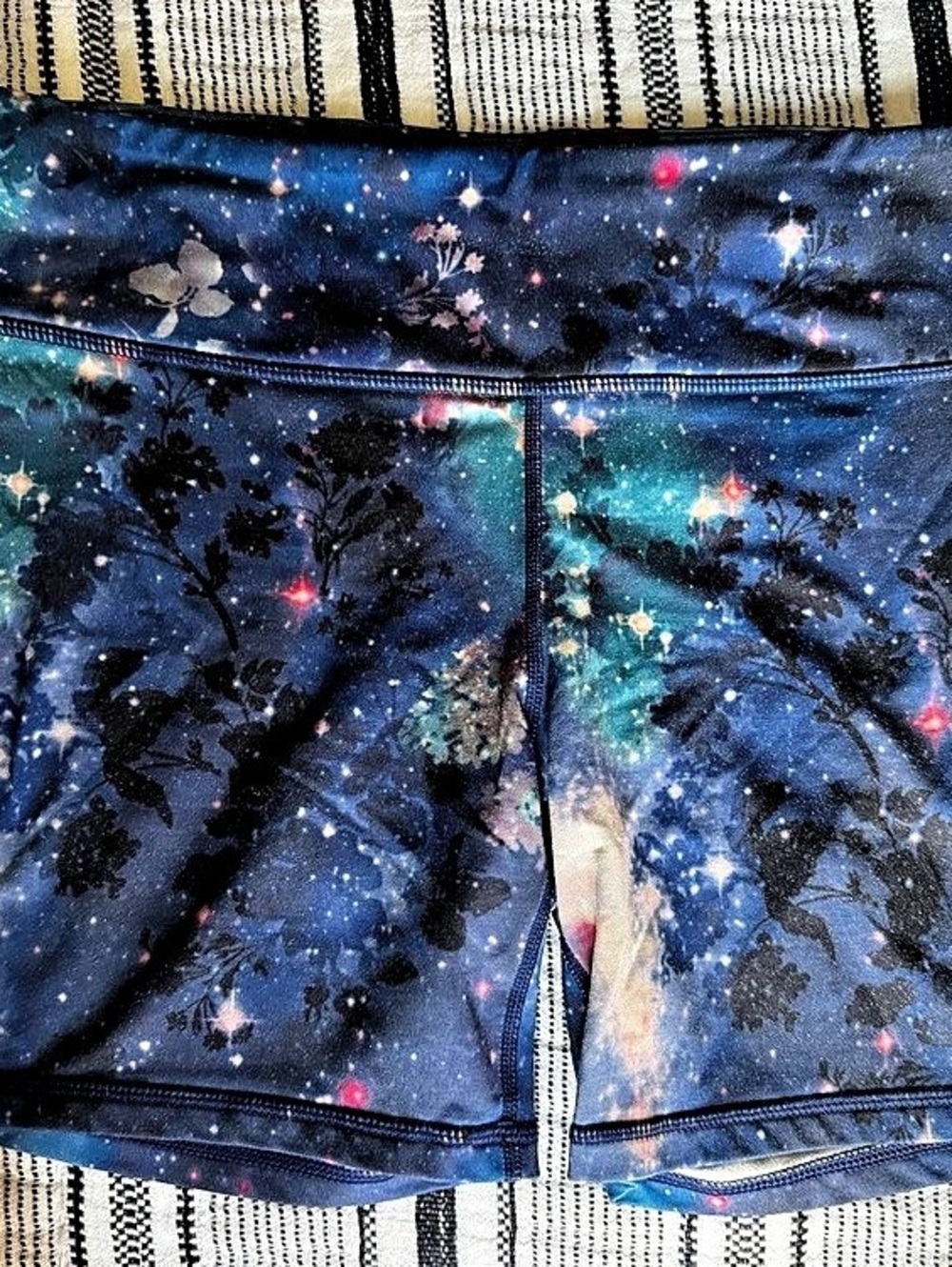 IAB MFG Galaxy Floral No-Ride Athletic Shorts in Blue & Multicolor